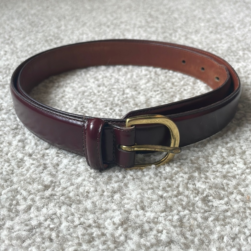 Coach Mahogany Leather Belt